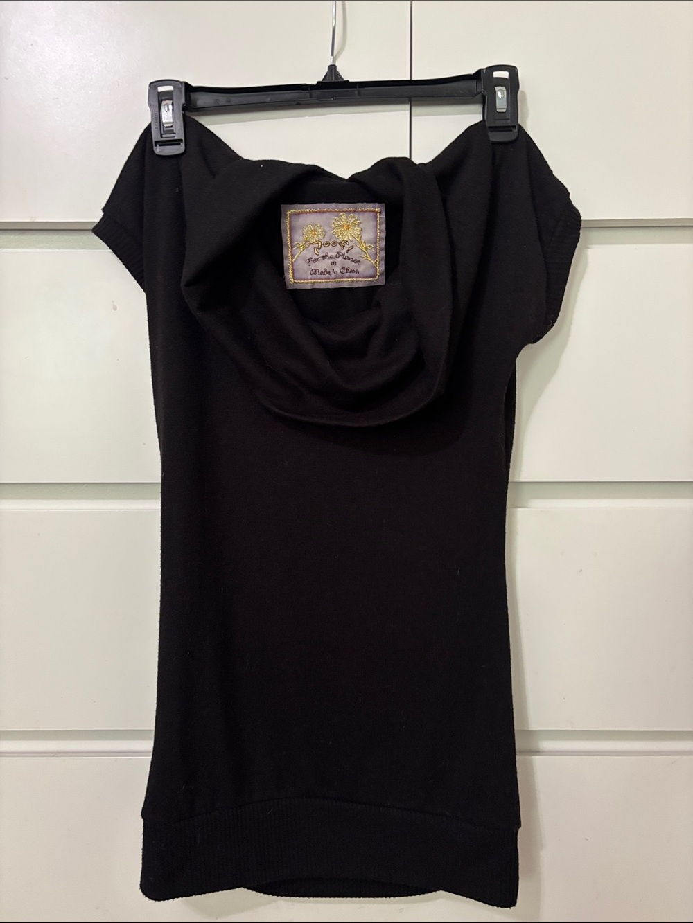 Black Cowl Neck Women's Top by